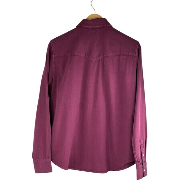Levi's Women's Ultimate Western Cowgirl Pearl Snap Shirt Windsor Wine Size XXL - Picture 6 of 13